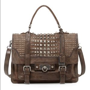 Frye Cameron Studded Satchel Bag Taupe